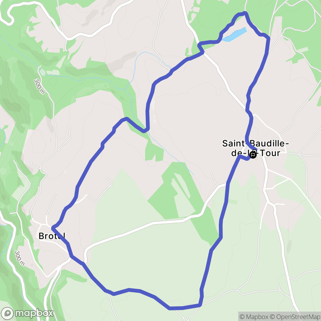 Saint-Baudille-de-la-Tour : carte du parcours de randonnée - France