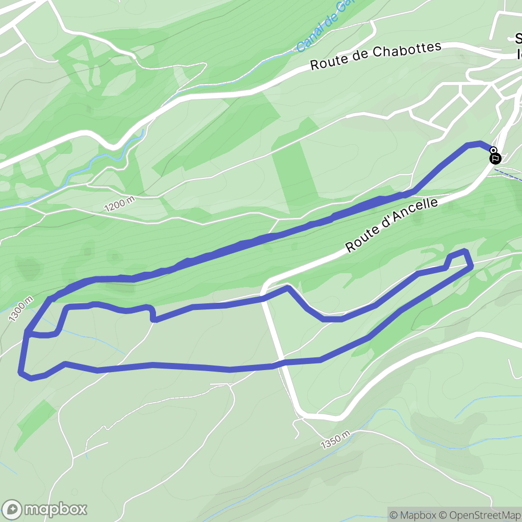 Saint-Léger-les-Mélèzes : carte du parcours de randonnée - France
