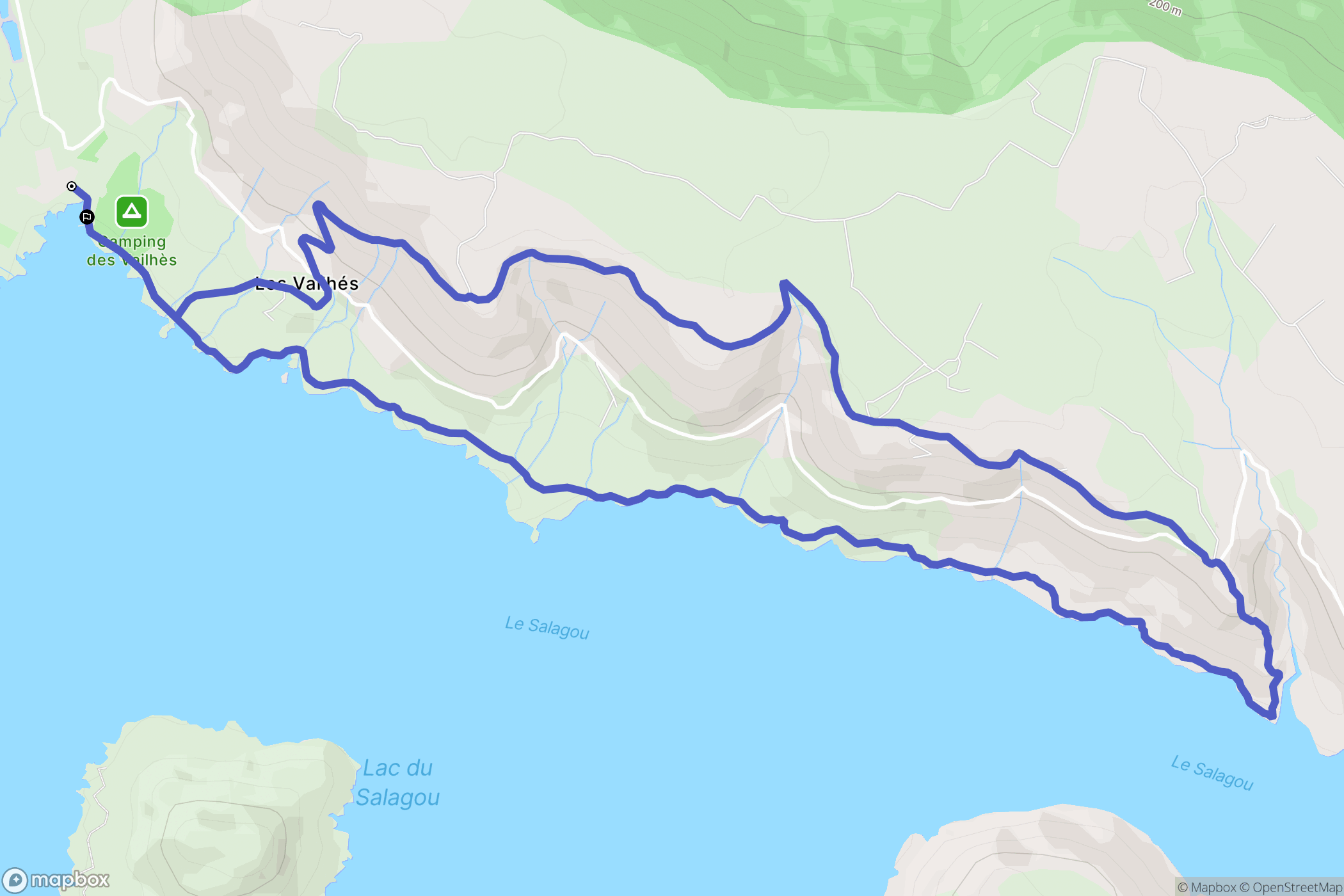 Celles : carte du parcours de randonnée - France