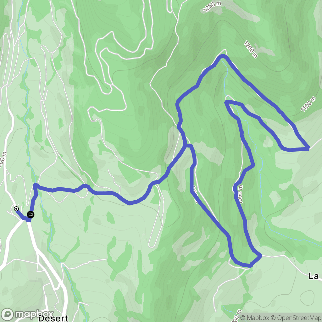 Le Désert d'Entremont, Entremont-le-Vieux : carte du parcours de randonnée - France