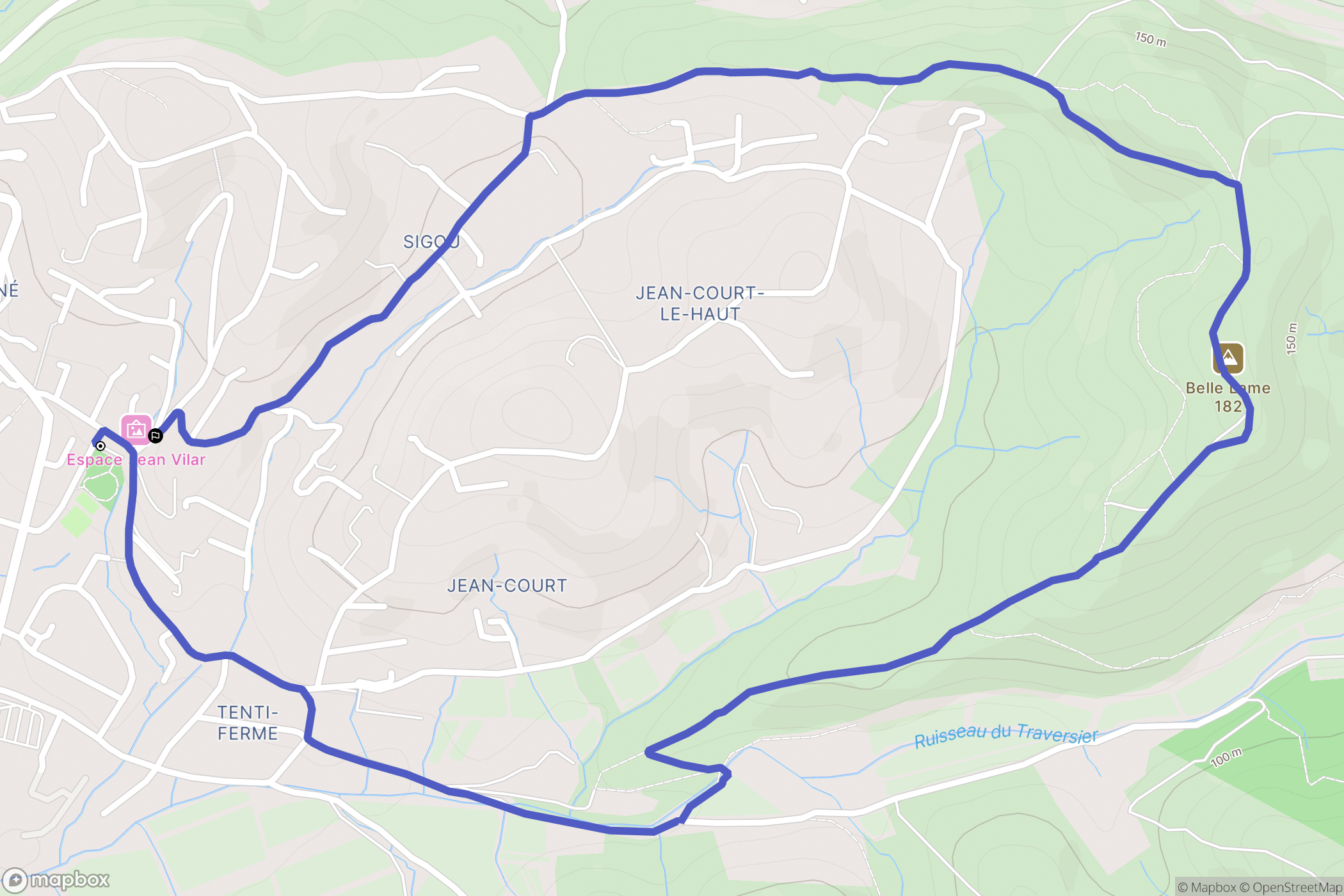 Pierrefeu-du-Var : carte du parcours de randonnée - France