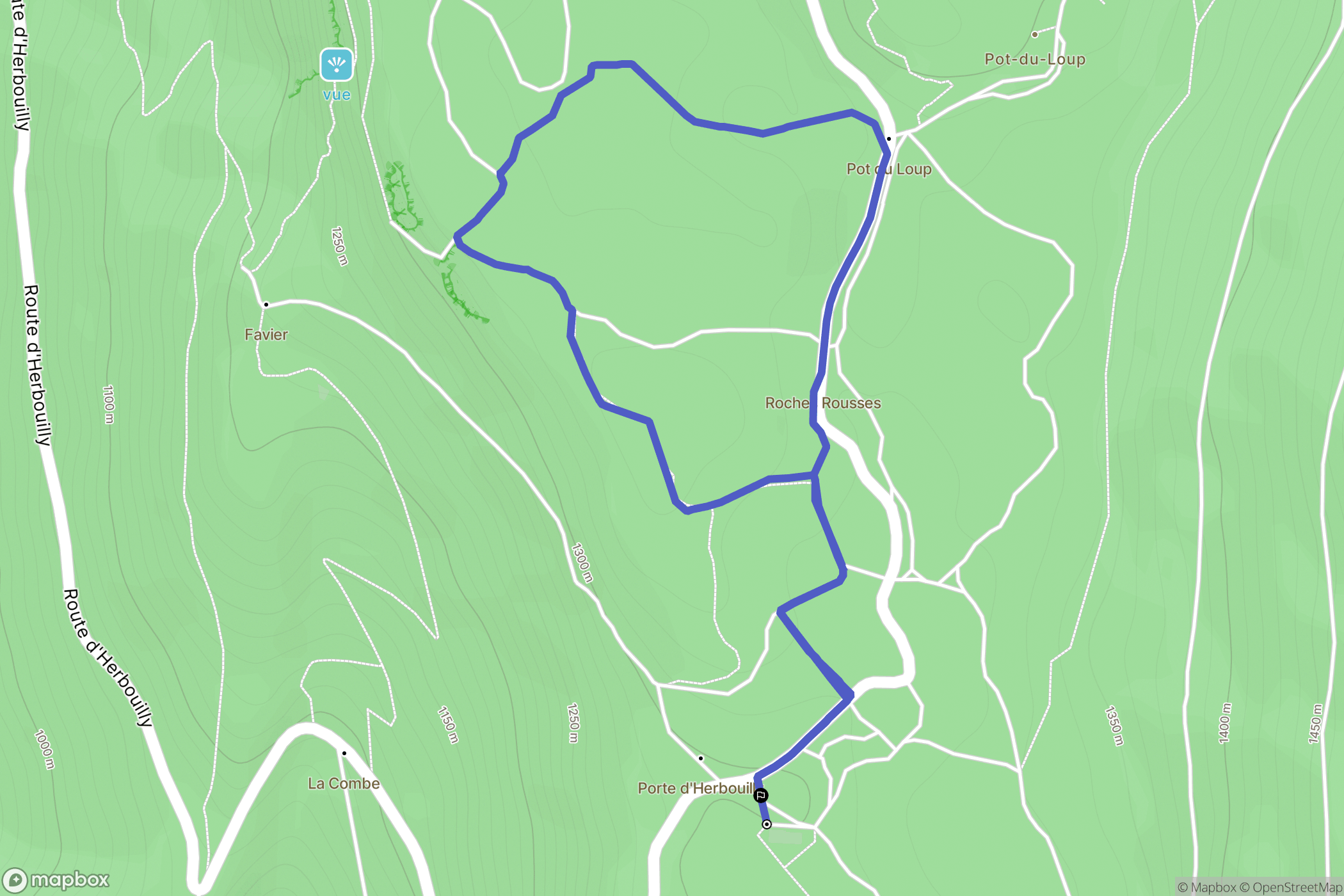 Saint-Martin-en-Vercors : carte du parcours de randonnée - France