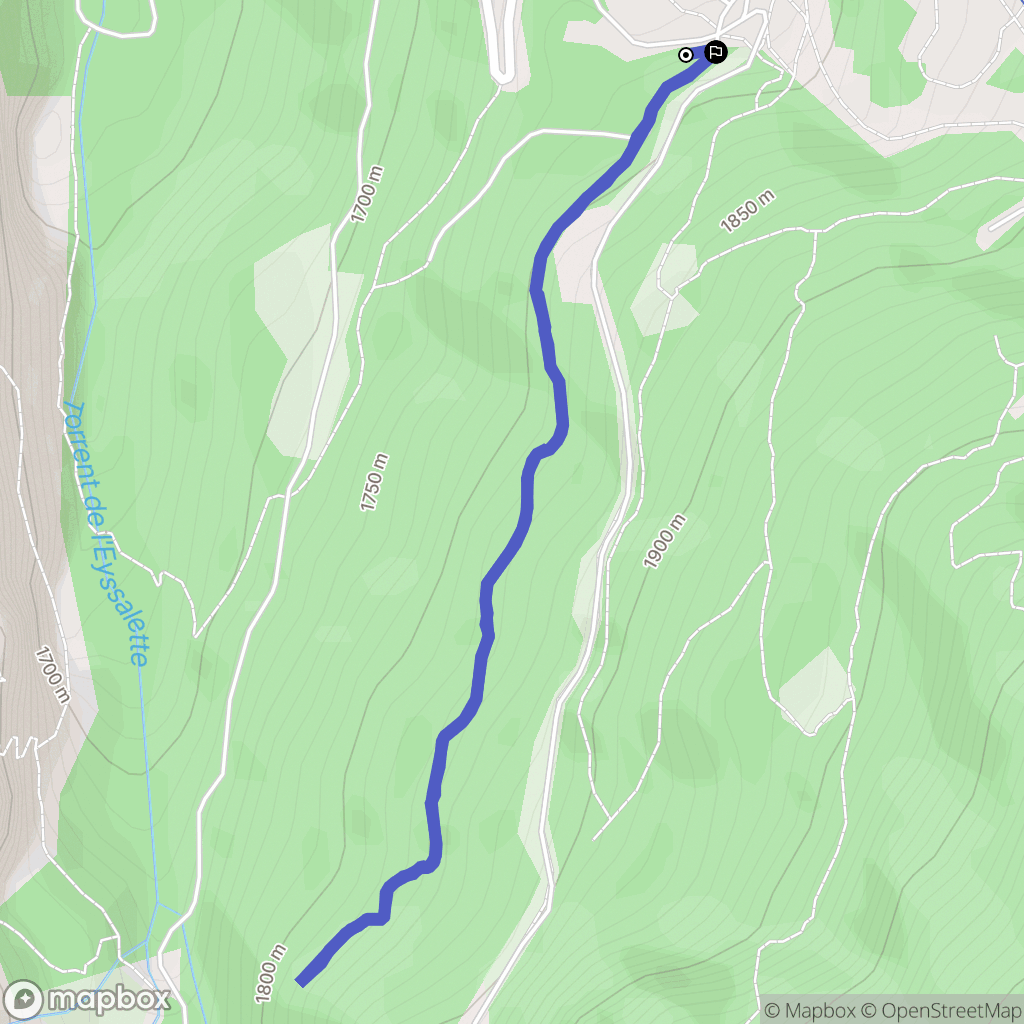 Les Orres : carte du parcours de randonnée - France
