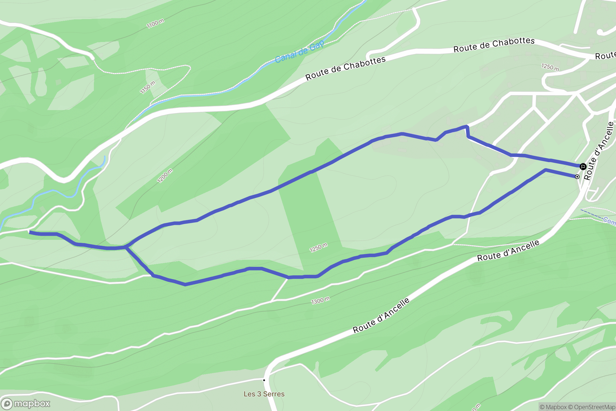 Saint-Léger-les-Mélèzes : carte du parcours de randonnée - France