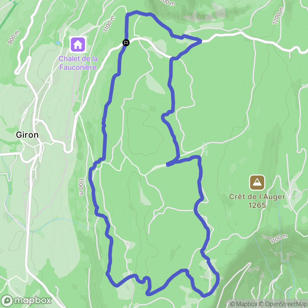 Giron : carte du parcours de randonnée - France