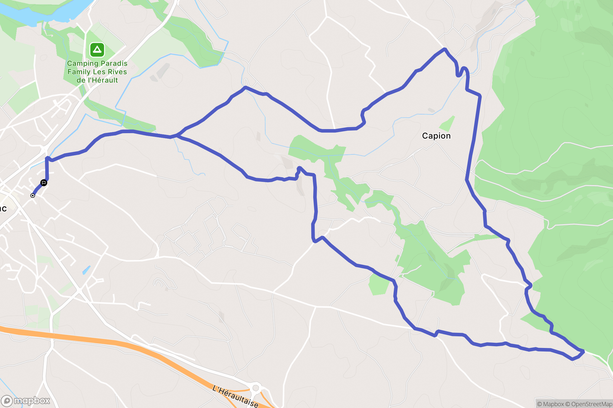 Gignac : carte du parcours de randonnée - France
