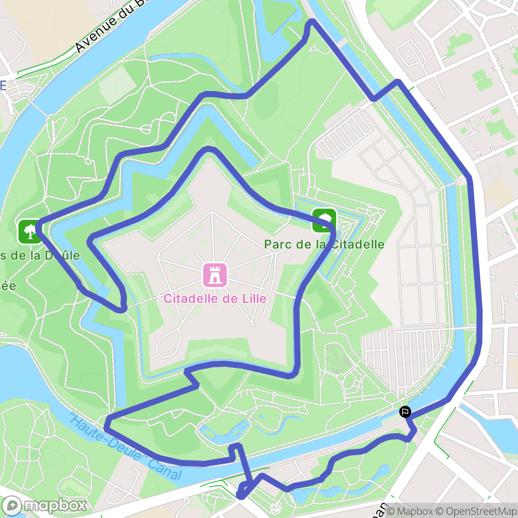 Lille : carte du parcours de randonnée - France