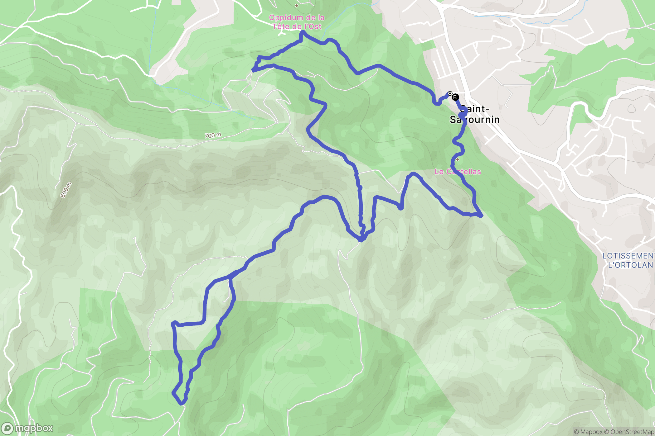 Saint-Savournin : carte du parcours de randonnée - France