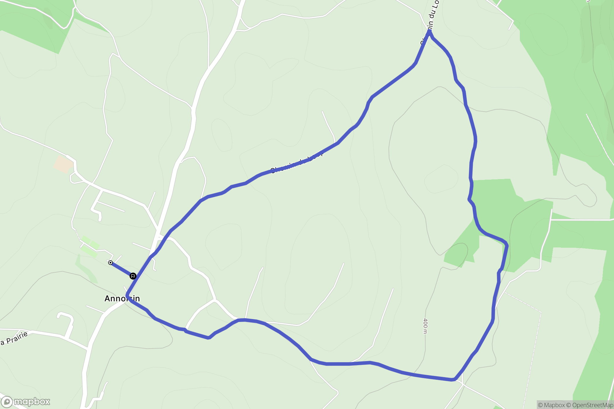 Annoisin-Chatelans : carte du parcours de randonnée - France