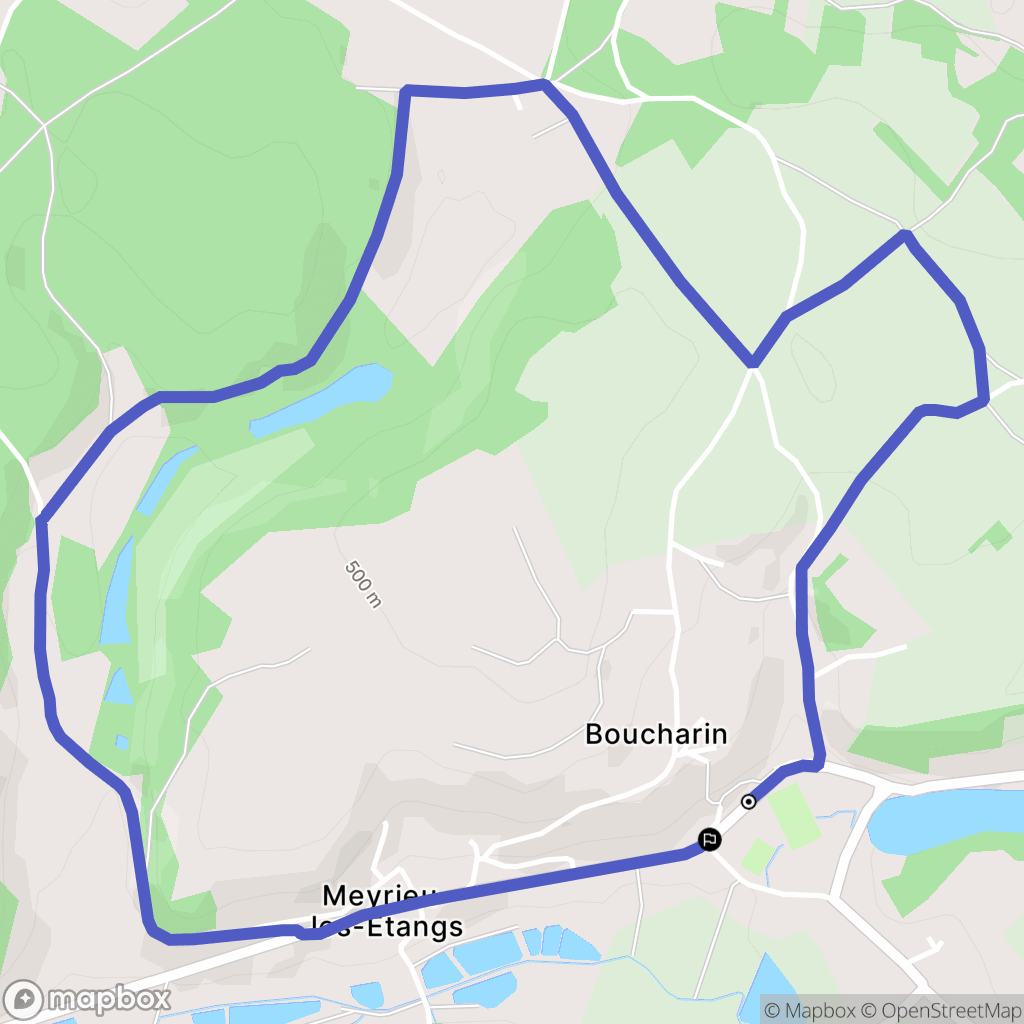 Meyrieu-les-Étangs : carte du parcours de randonnée - France