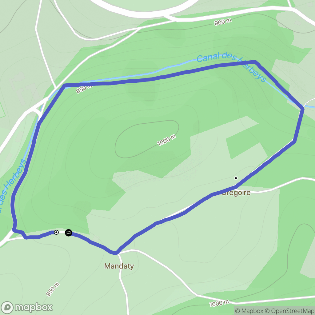 Aubessagne : carte du parcours de randonnée - France