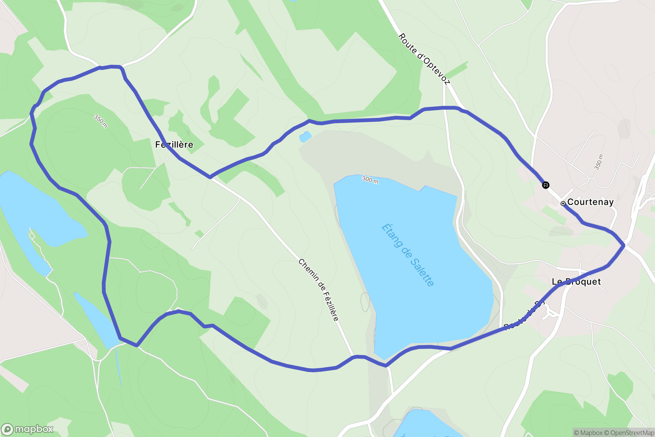 Courtenay : carte du parcours de randonnée - France