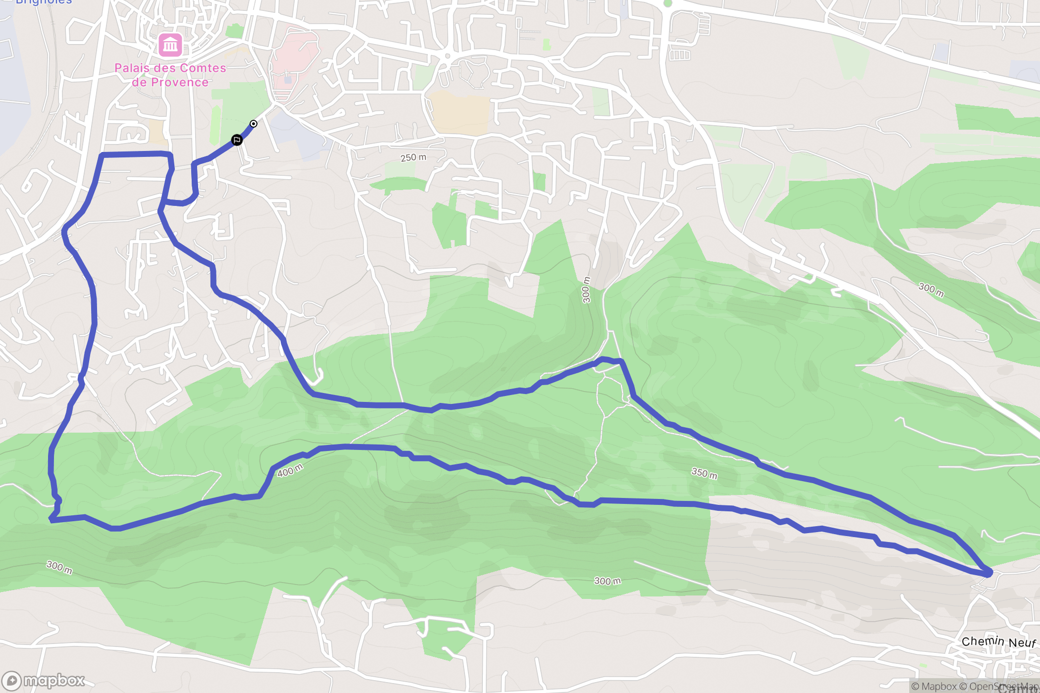 Brignoles : carte du parcours de randonnée - France