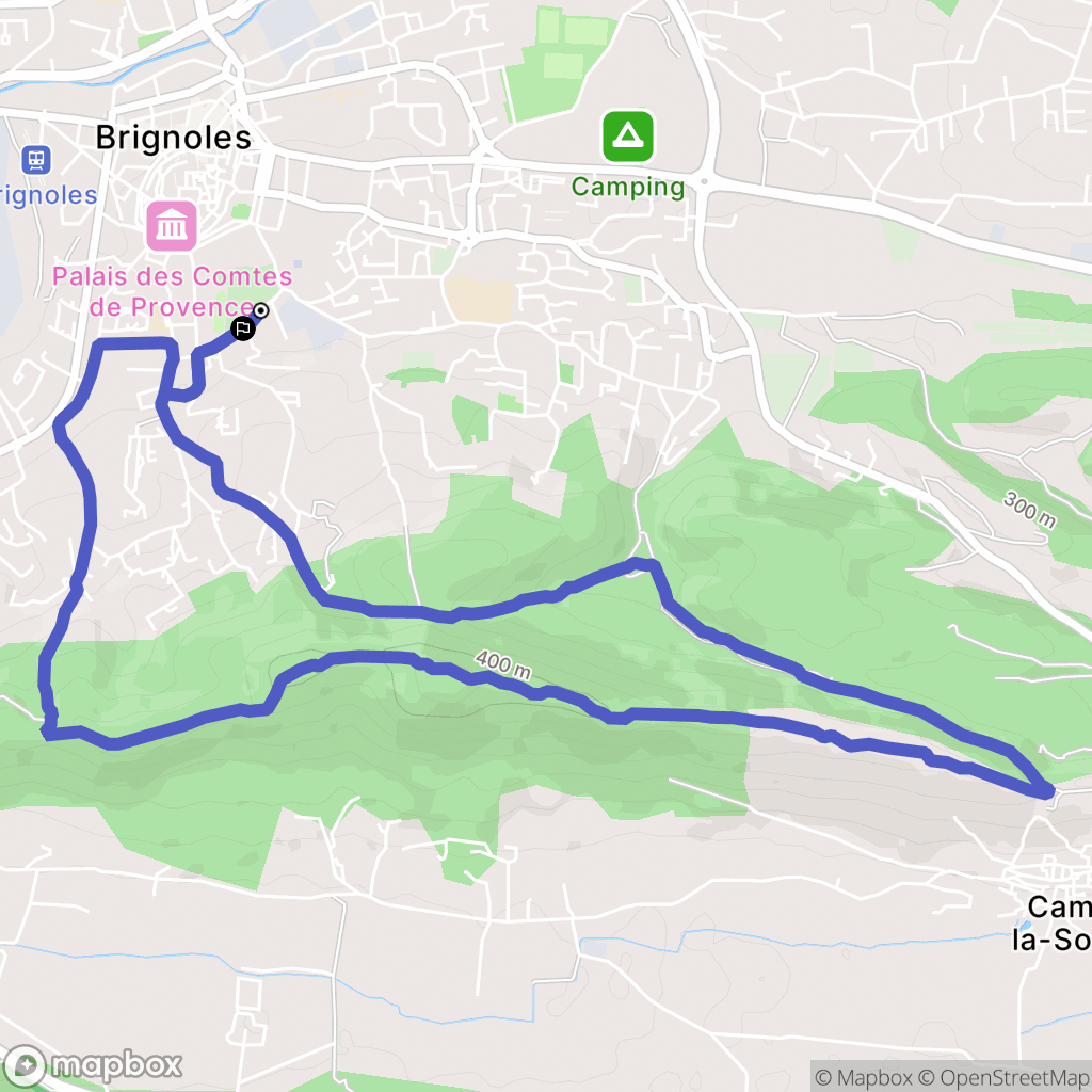 Brignoles : carte du parcours de randonnée - France