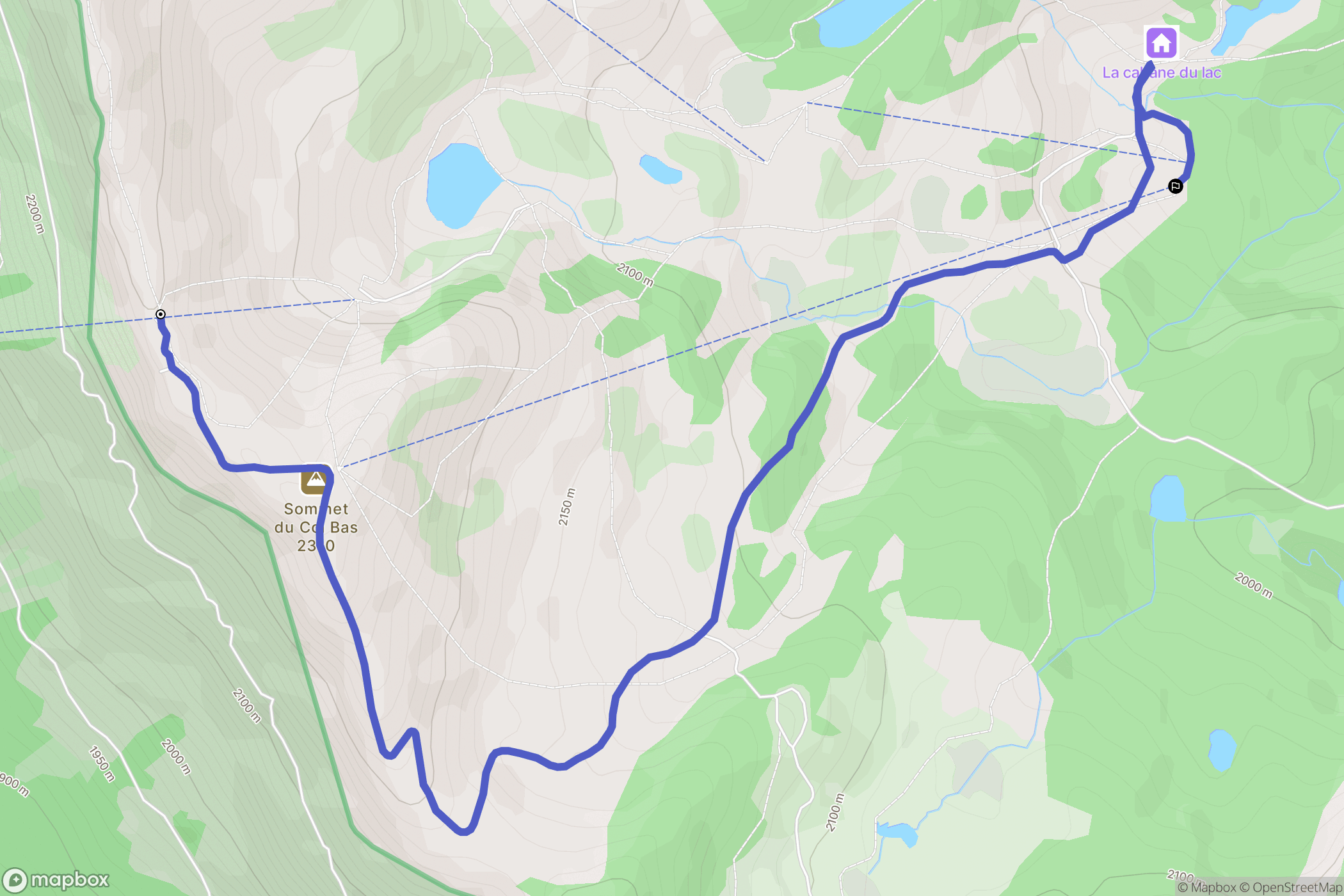 Le Lauzet-Ubaye : carte du parcours de randonnée - France