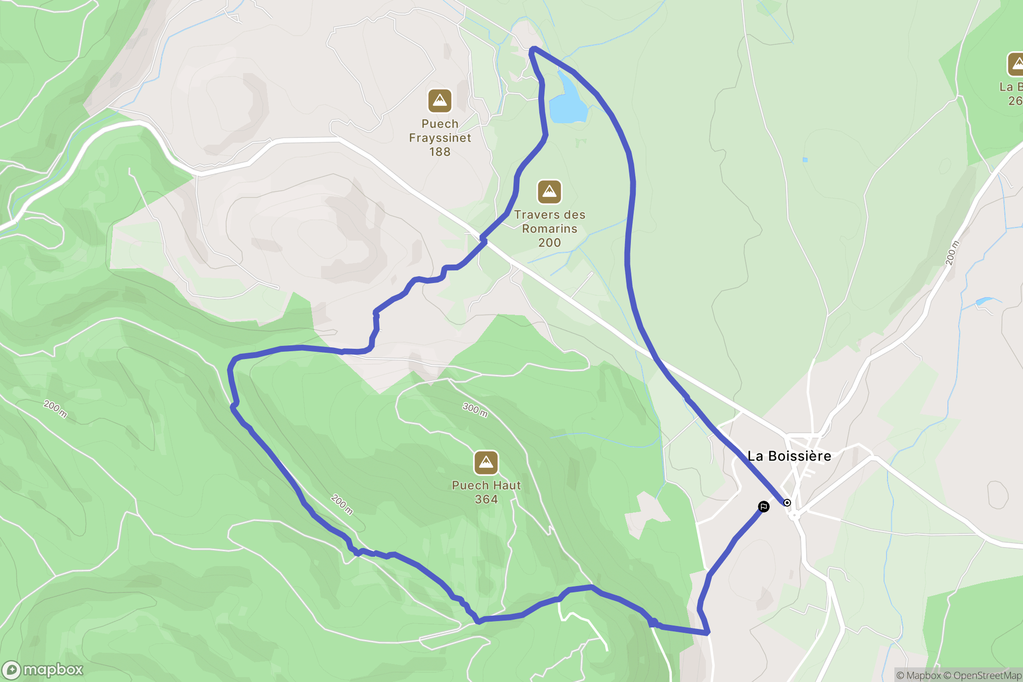 La Boissière : carte du parcours de randonnée - France
