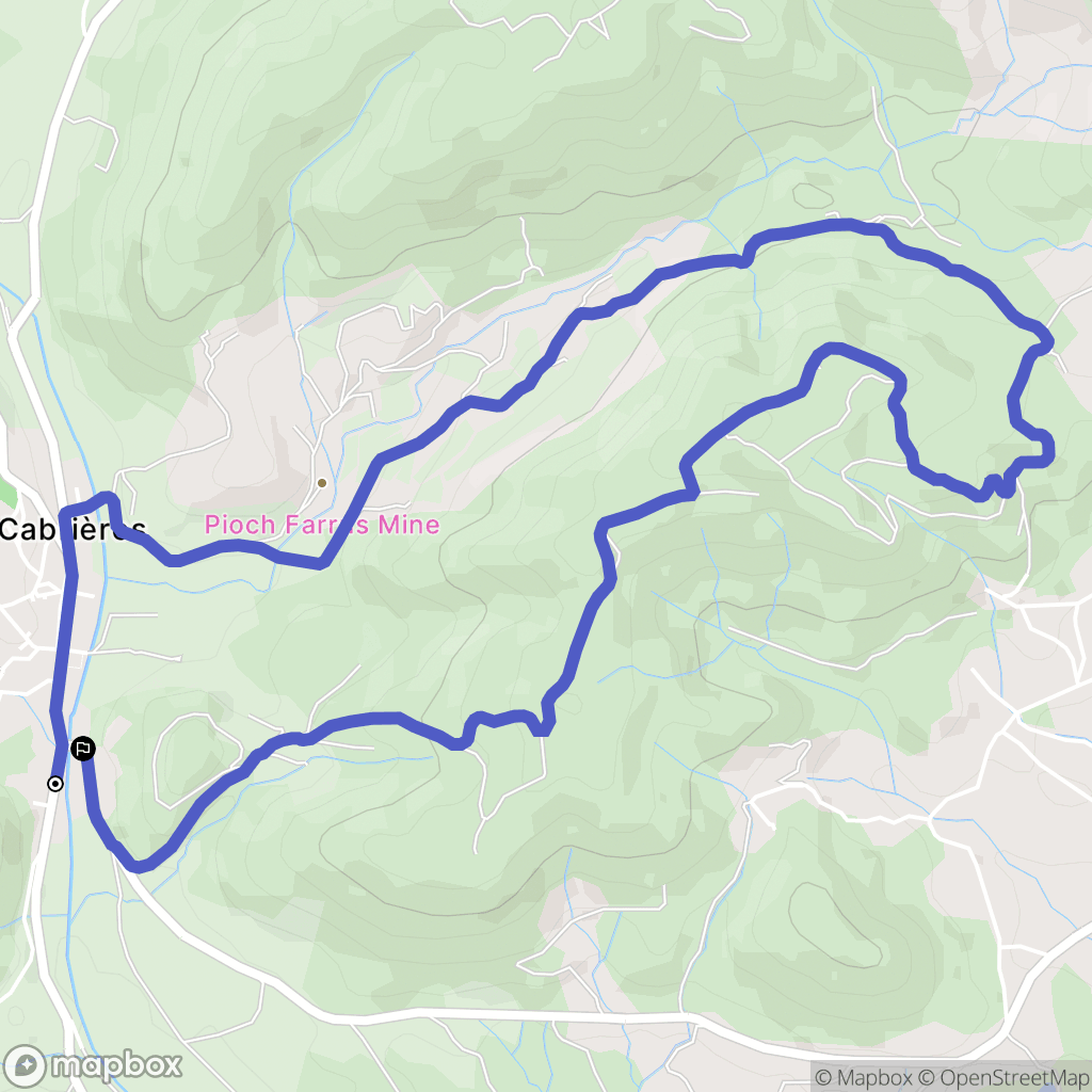 Cabrières : carte du parcours de randonnée - France