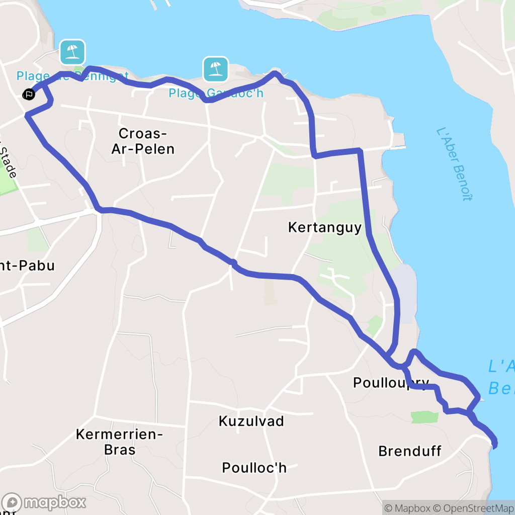 Saint-Pabu : carte du parcours de randonnée - France