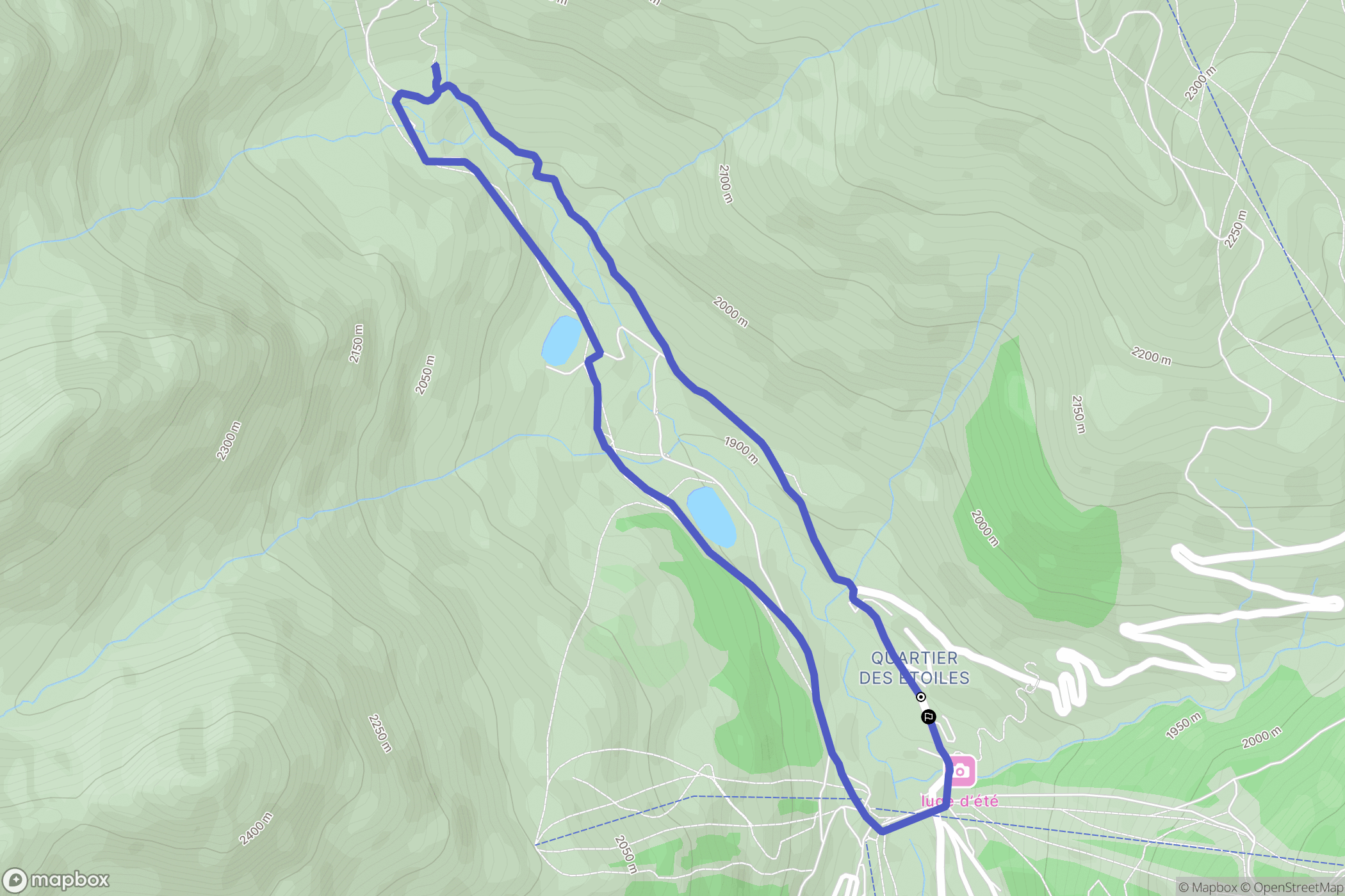 Allos : carte du parcours de randonnée - France