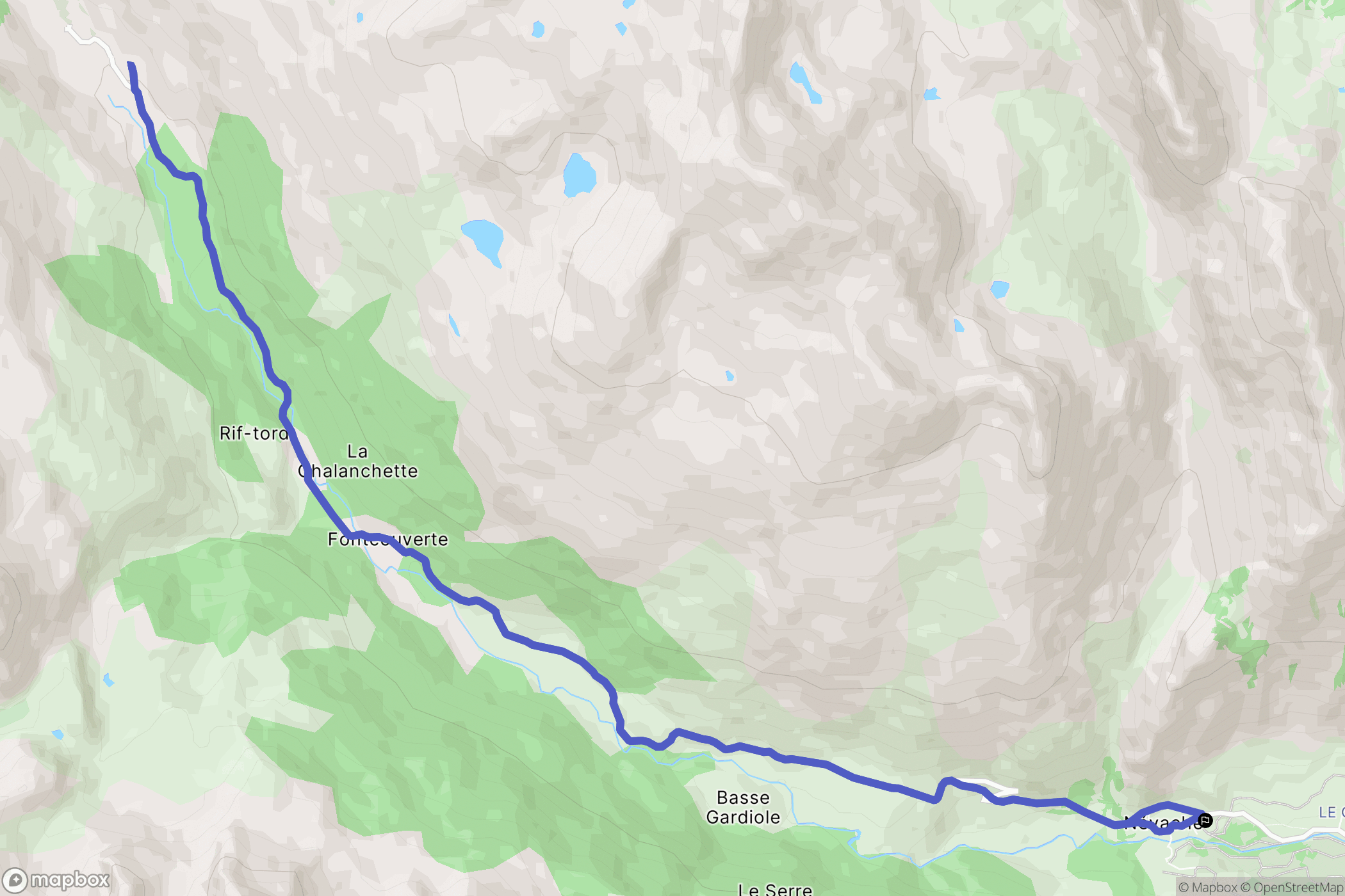Névache : carte du parcours de randonnée - France
