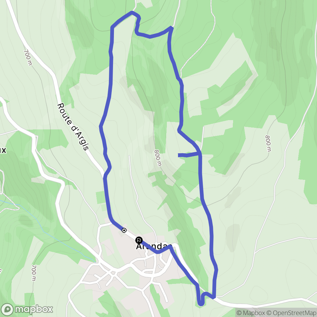 Arandas : carte du parcours de randonnée - France