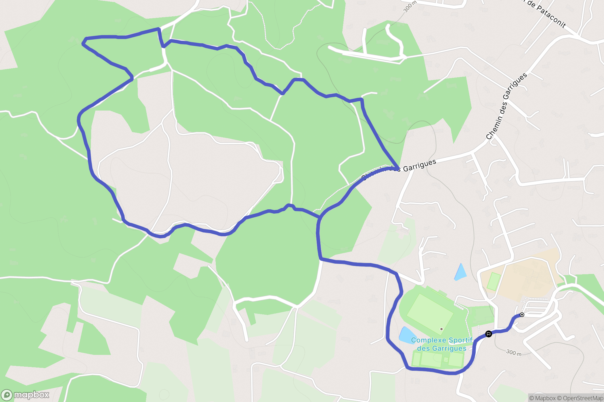 Rognes : carte du parcours de randonnée - France