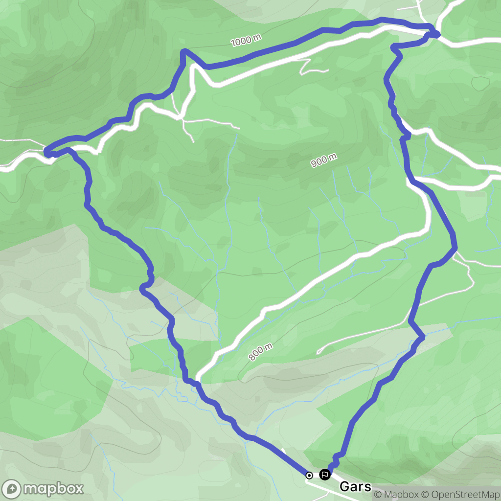 Gars : carte du parcours de randonnée - France
