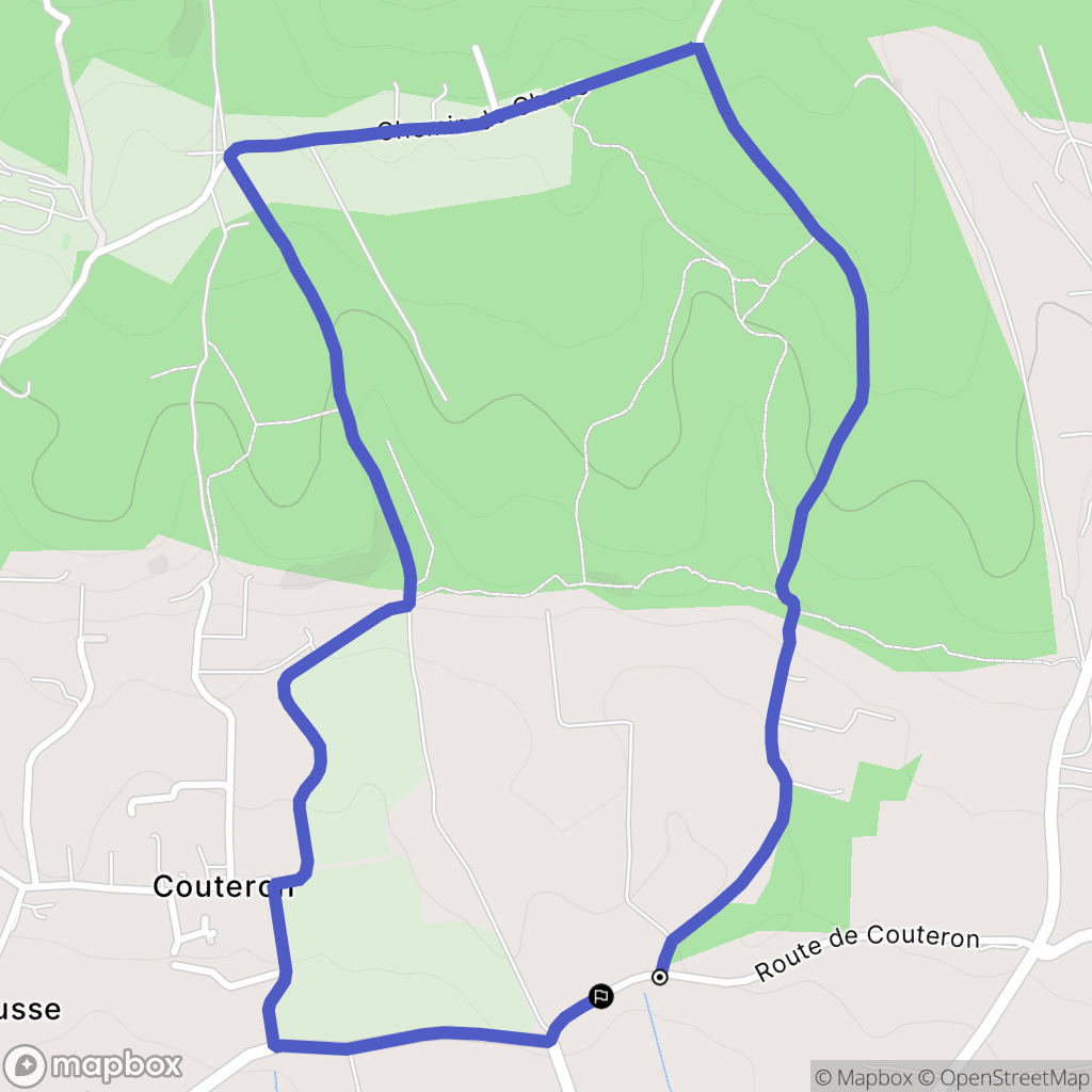 Couteron, Venelles : carte du parcours de randonnée - France