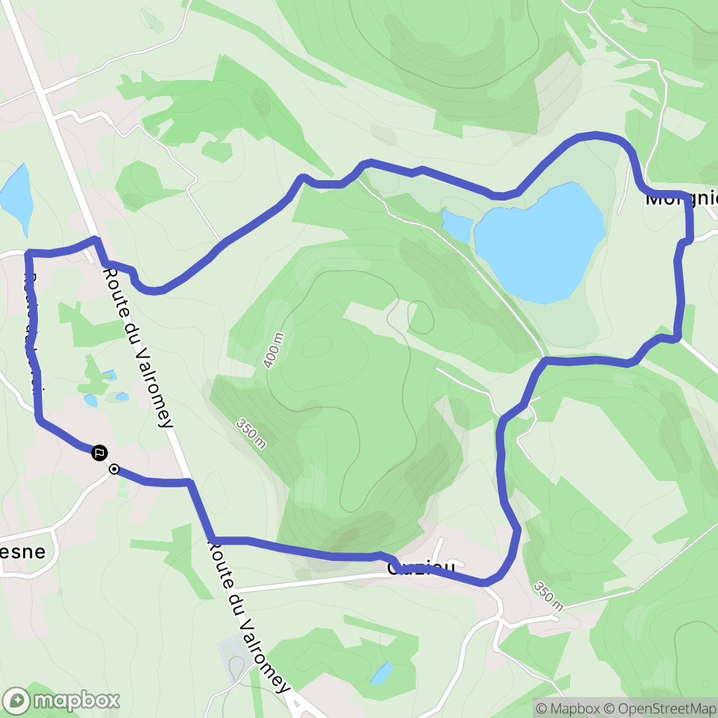 Cuzieu : carte du parcours de randonnée - France