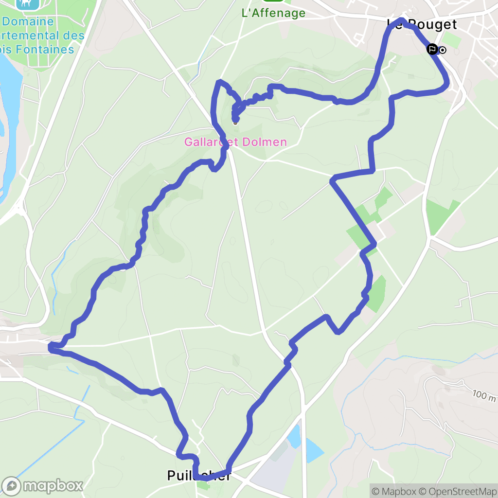 Le Pouget : carte du parcours de randonnée - France