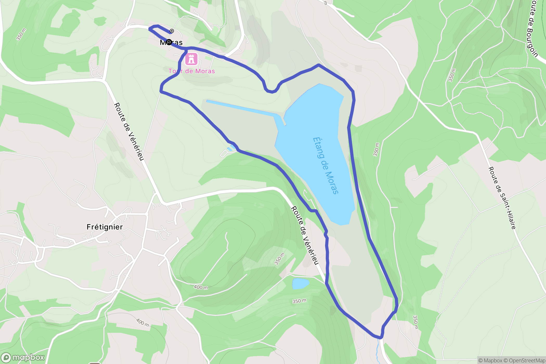Moras : carte du parcours de randonnée - France