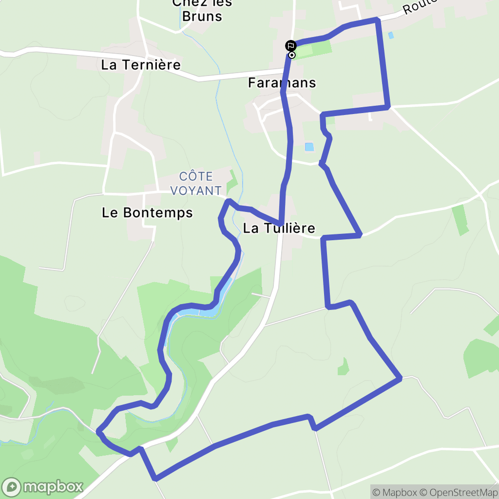Faramans : carte du parcours de randonnée - France