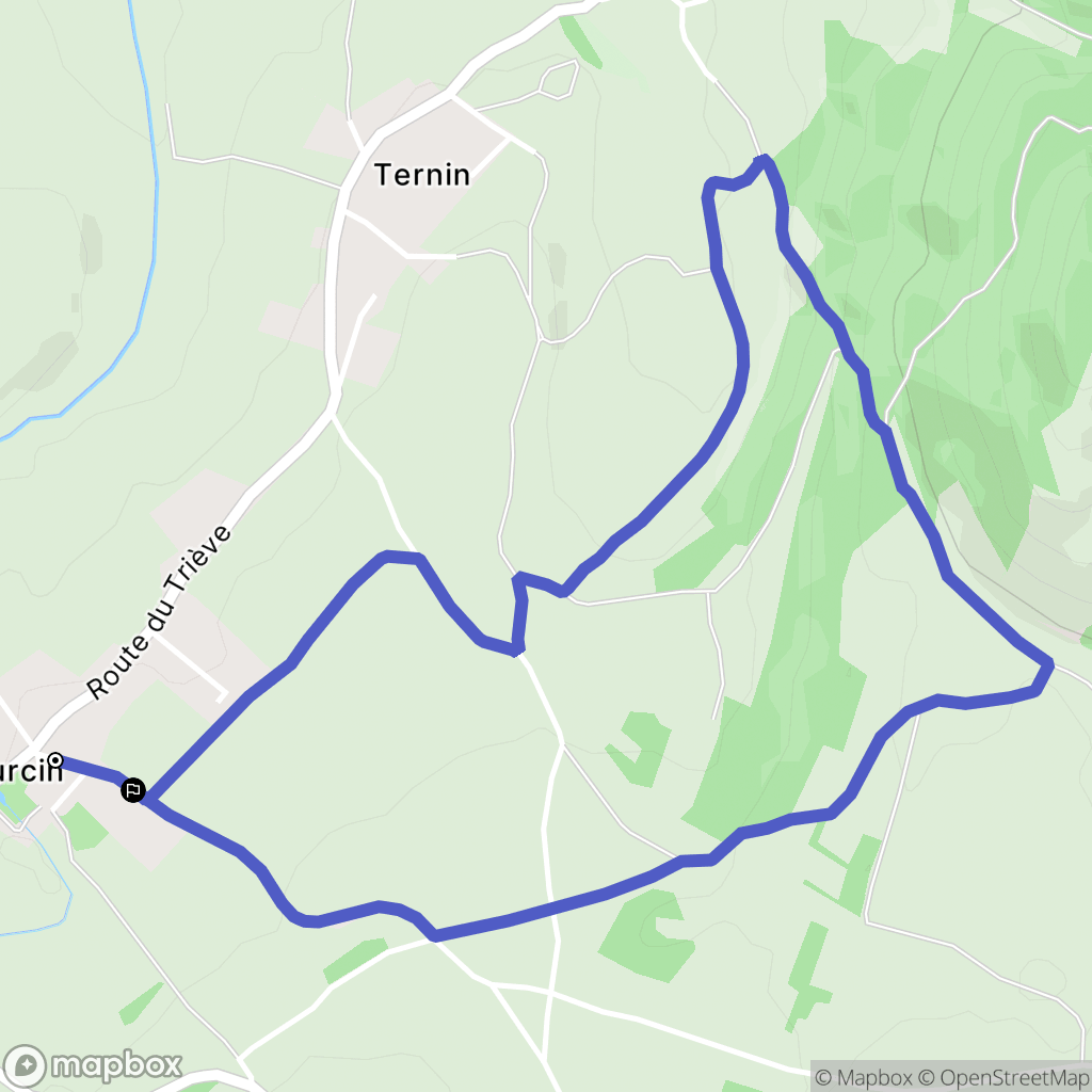 Burcin : carte du parcours de randonnée - France