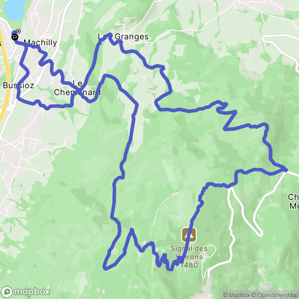 Machilly : carte du parcours de randonnée - France