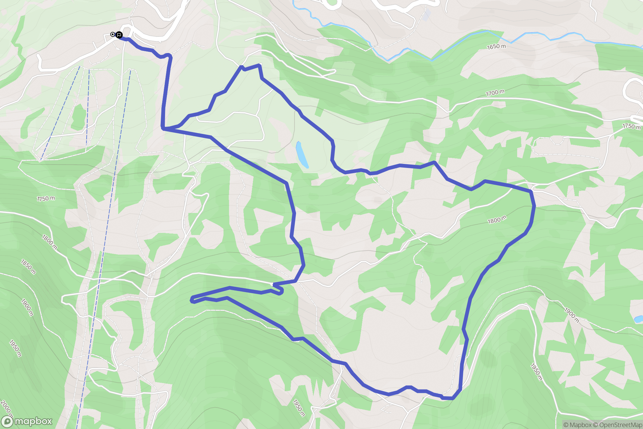 Crévoux : carte du parcours de randonnée - France