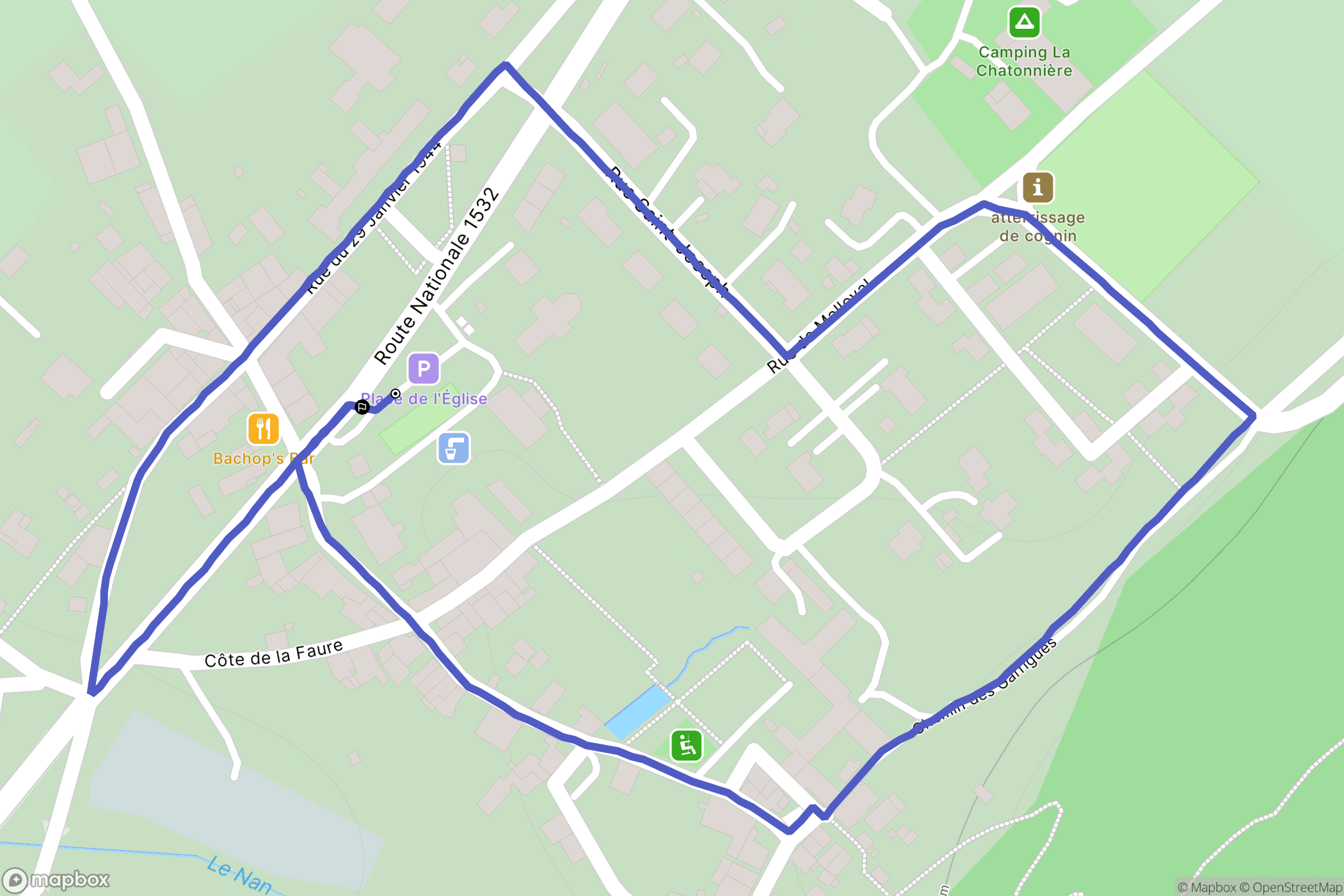 Cognin-les-Gorges : carte du parcours de randonnée - France