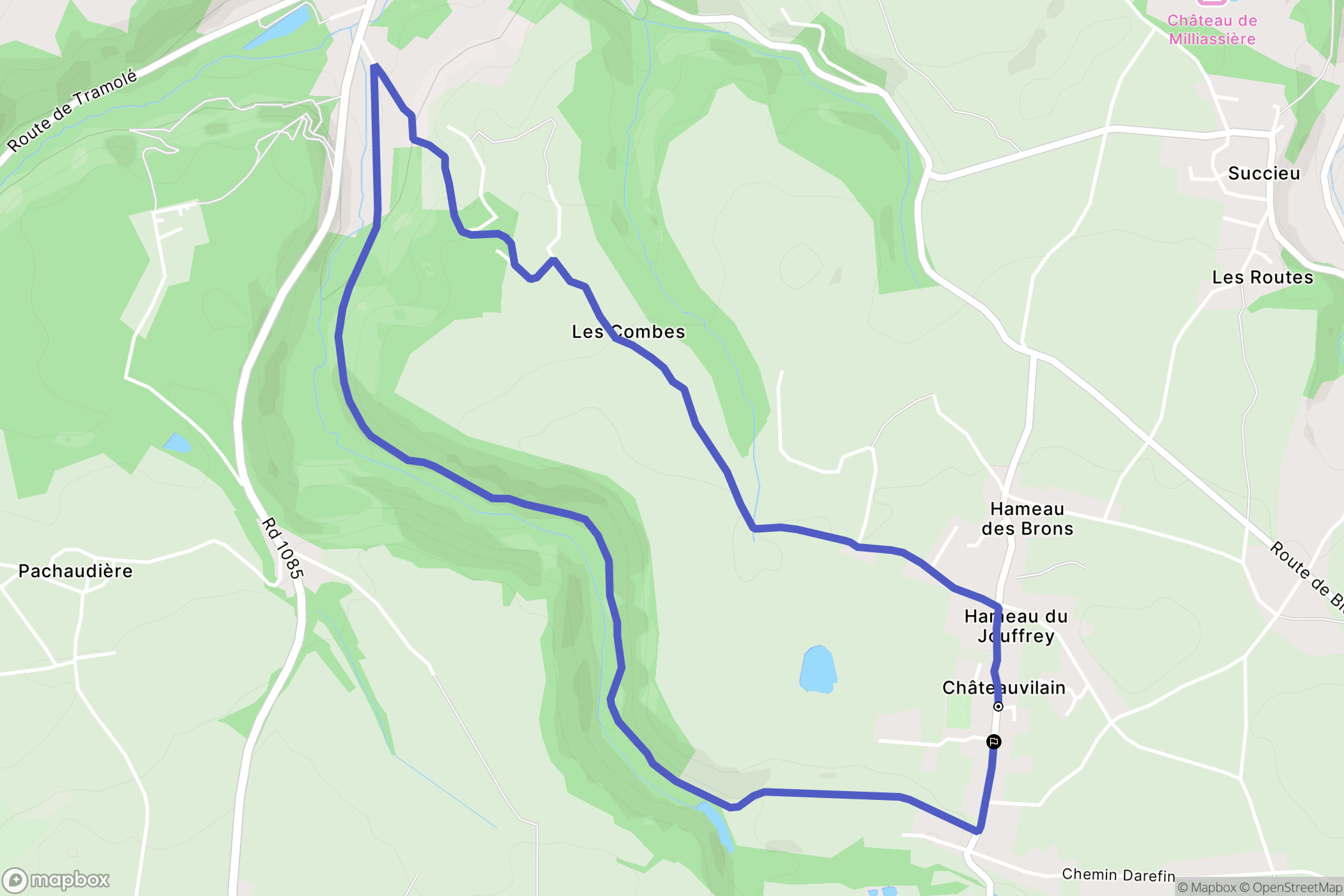 Châteauvilain : carte du parcours de randonnée - France