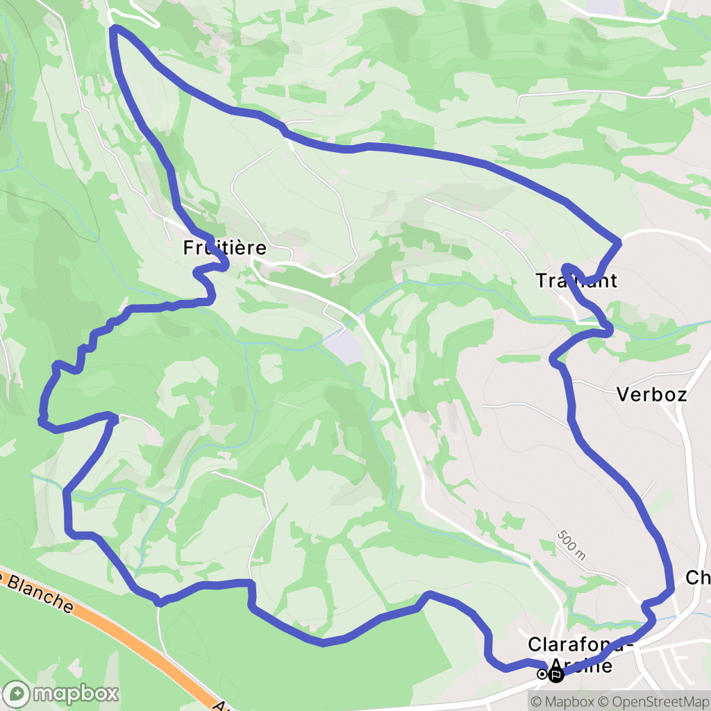 Clarafond-Arcine : carte du parcours de randonnée - France