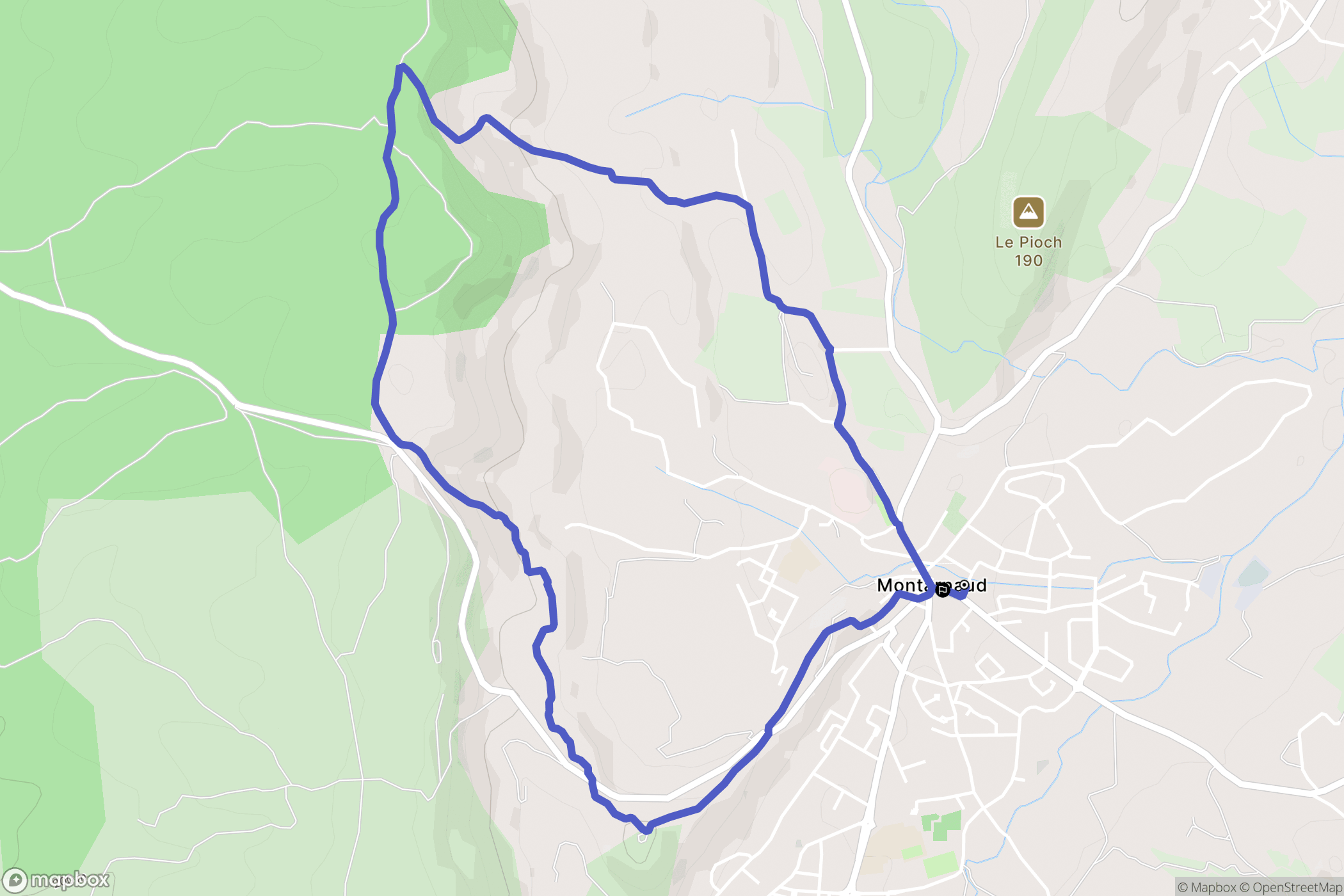 Montarnaud : carte du parcours de randonnée - France