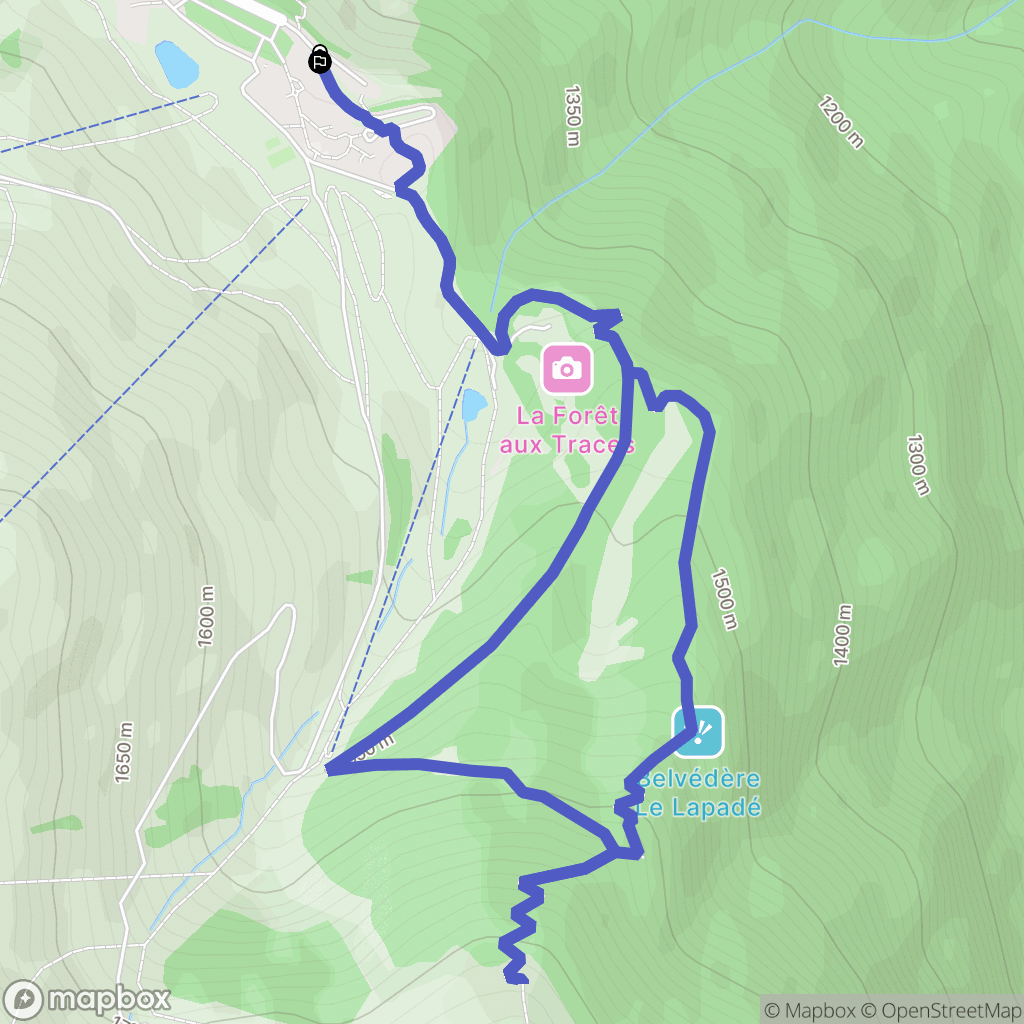 Génos : carte du parcours de randonnée - France