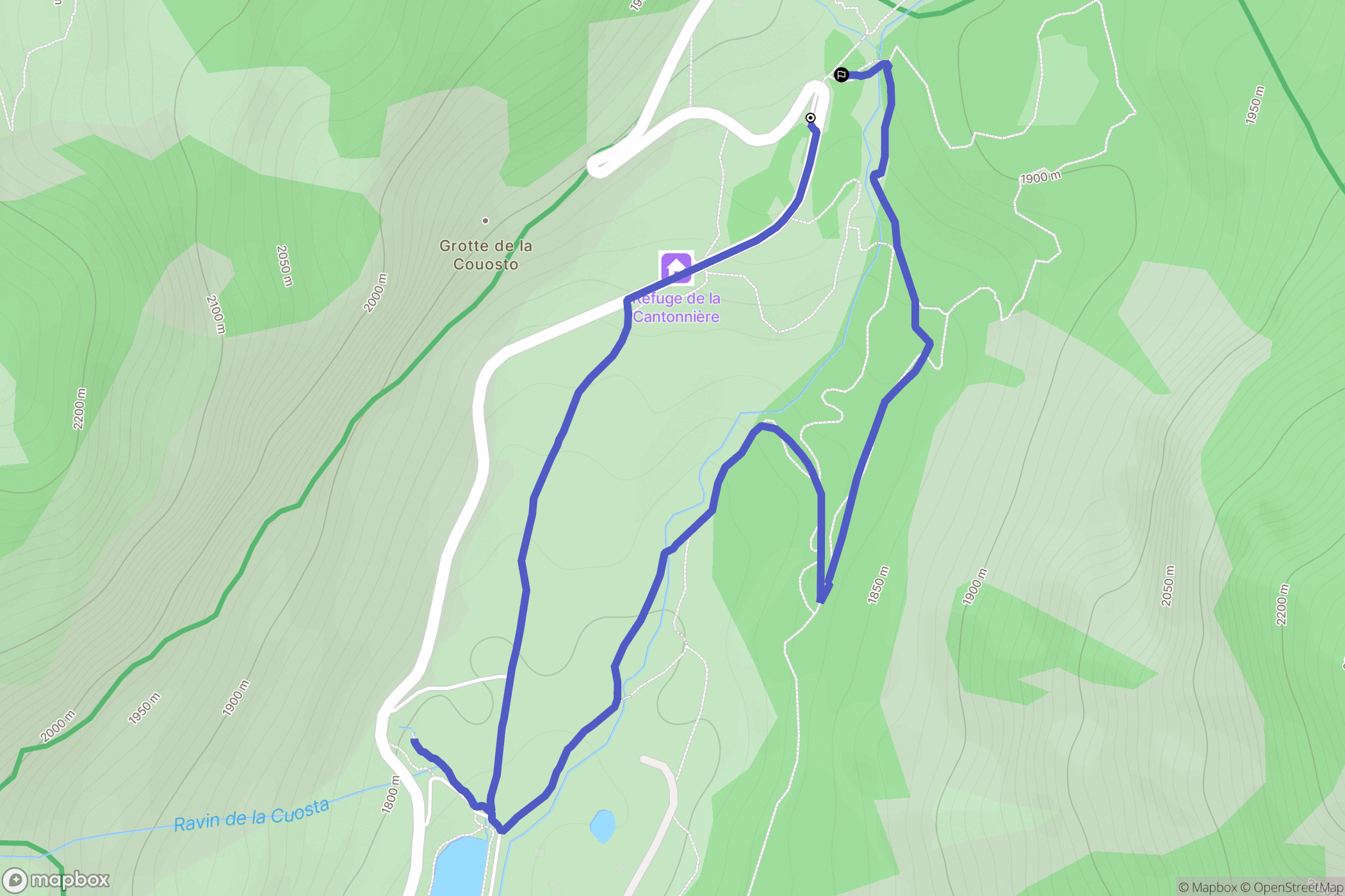 Entraunes : carte du parcours de randonnée - France
