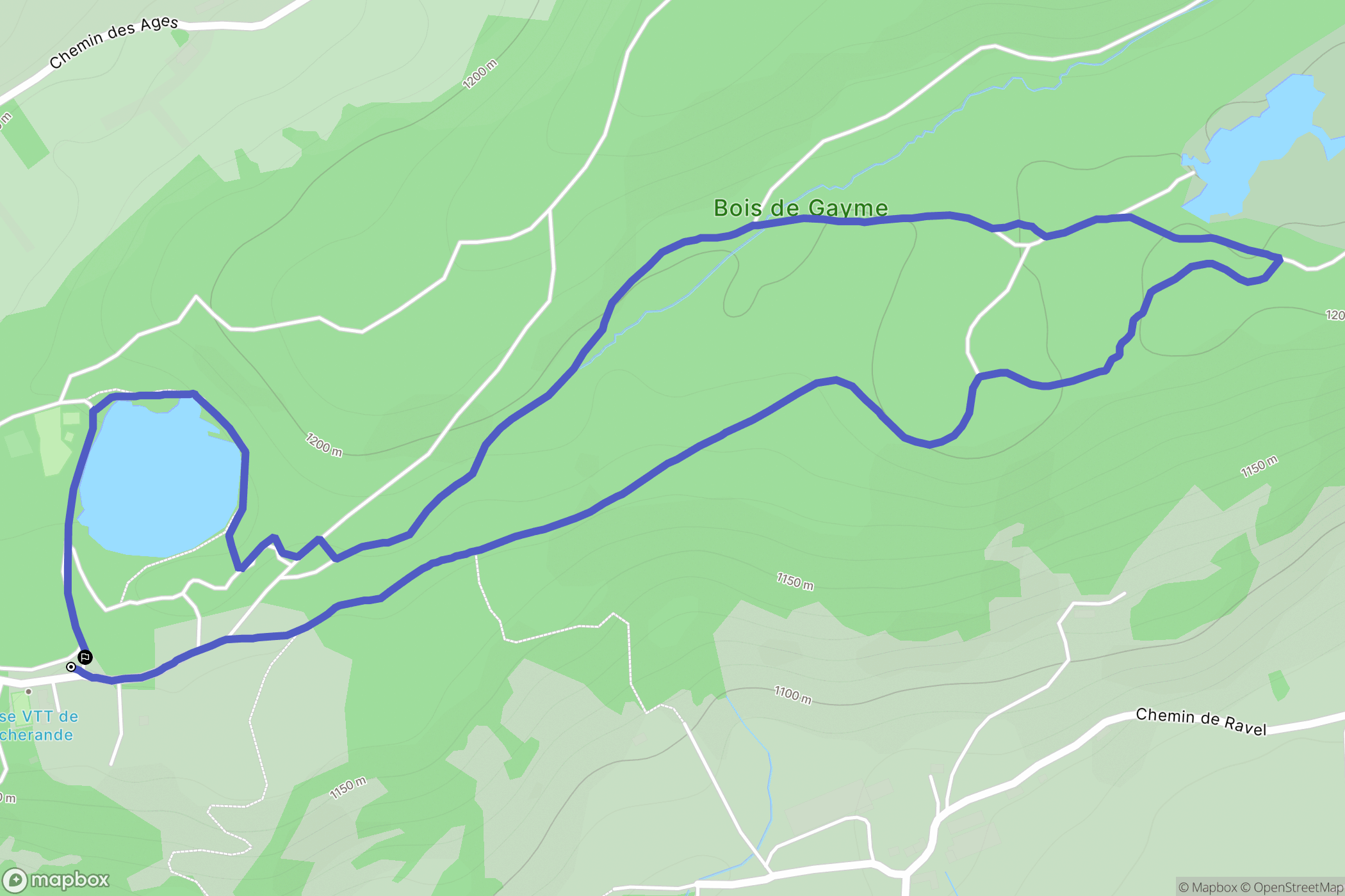 Picherande : carte du parcours de randonnée - France