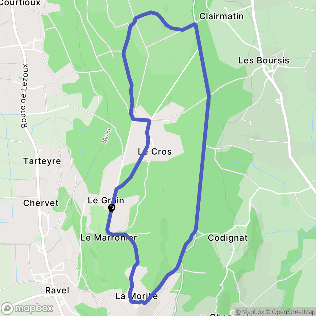 Ravel : carte du parcours de randonnée - France