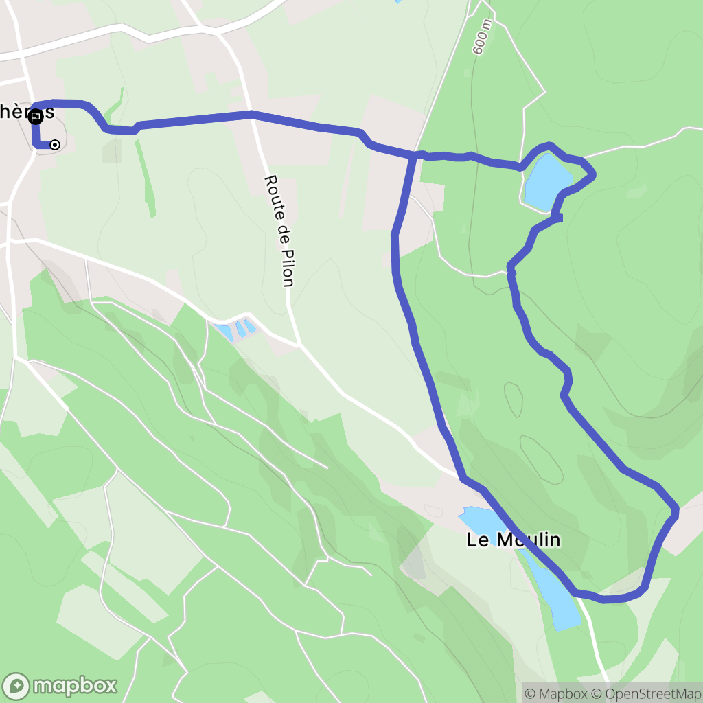 Flachères : carte du parcours de randonnée - France
