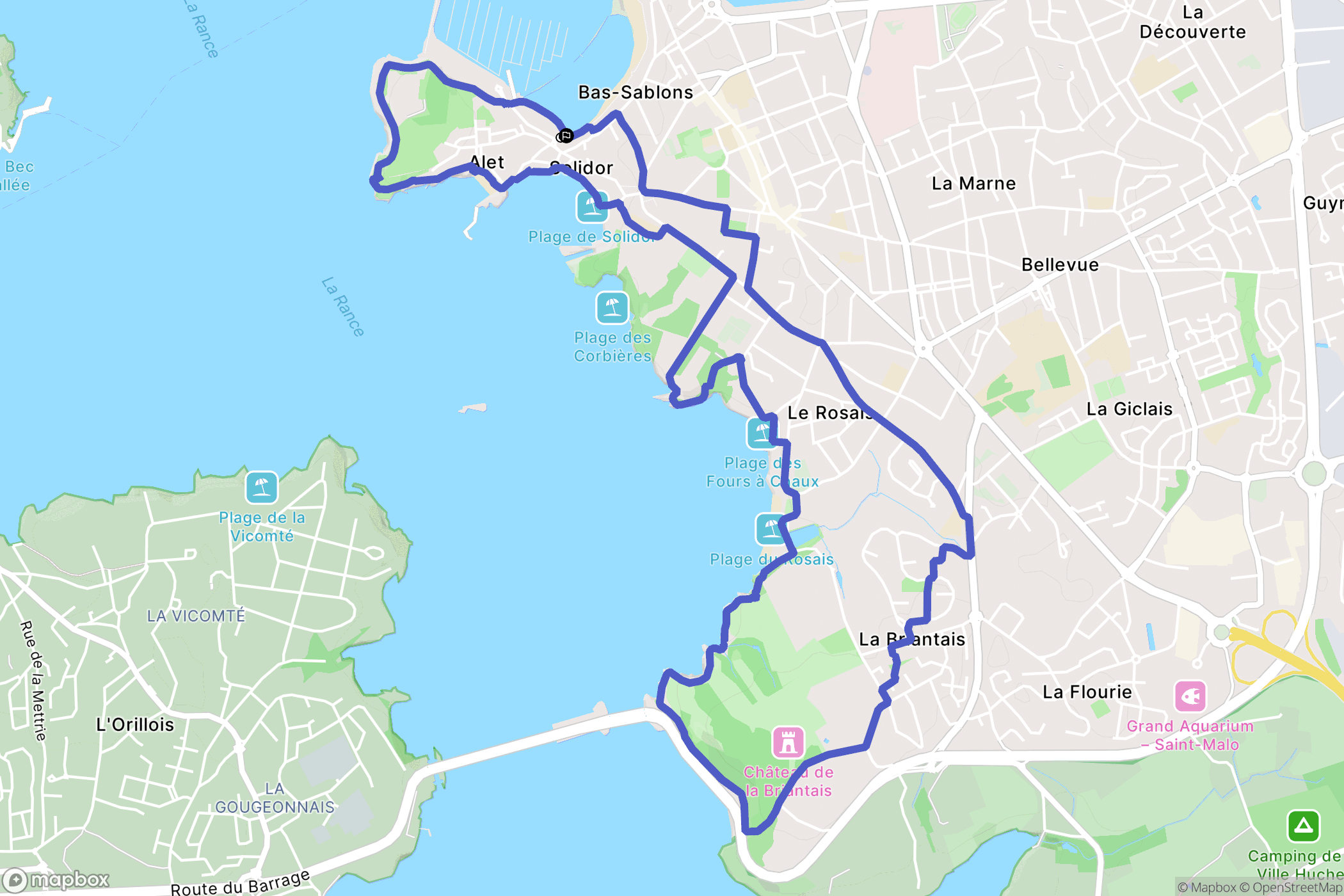Saint-Malo : carte du parcours de randonnée - France
