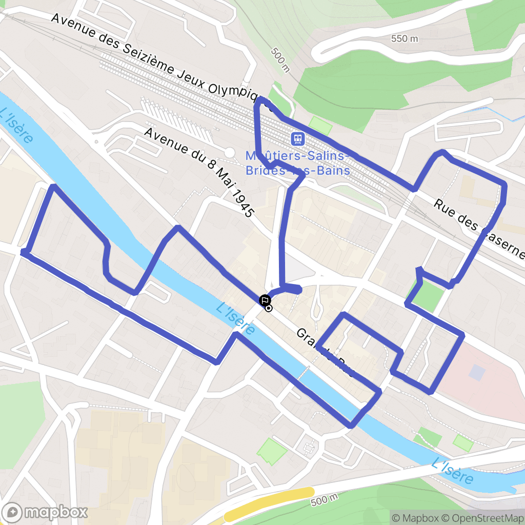 Moutiers : carte du parcours de randonnée - France