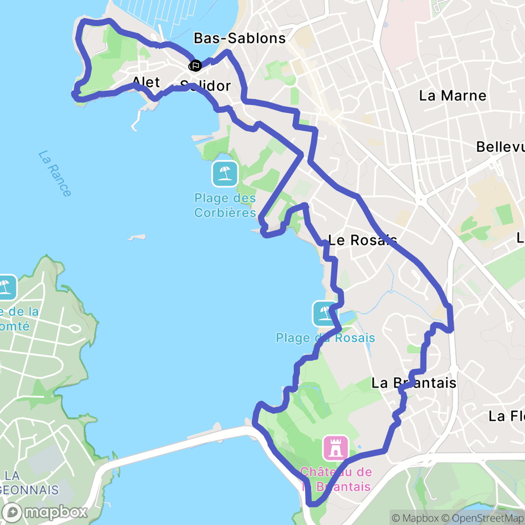 Saint-Malo : carte du parcours de randonnée - France