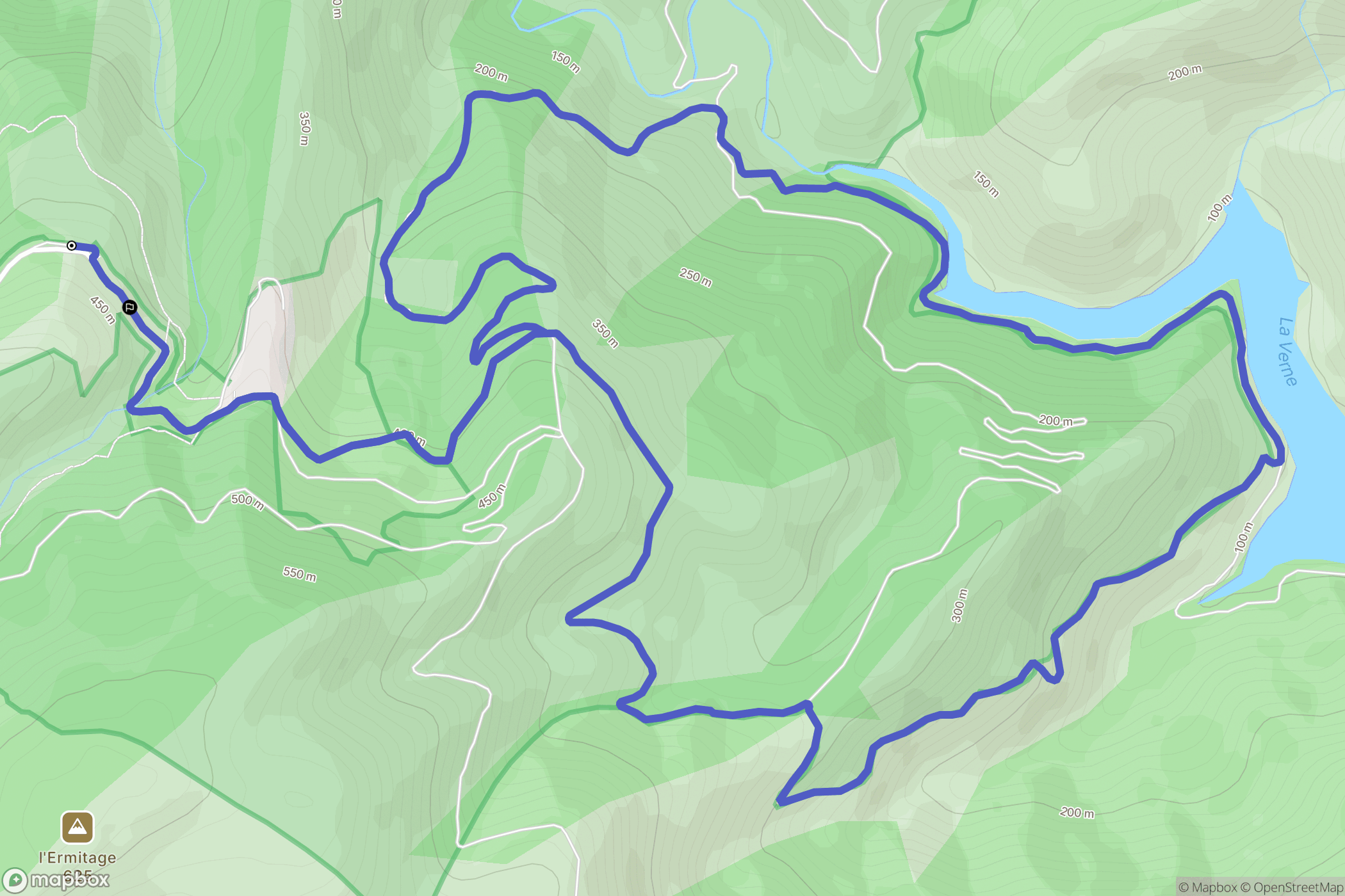 Collobrières : carte du parcours de randonnée - France