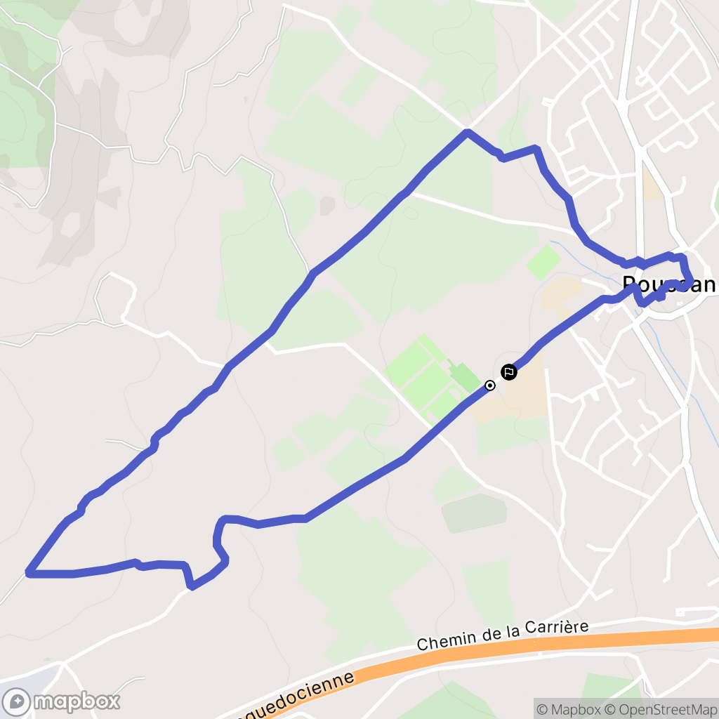 Poussan : carte du parcours de randonnée - France