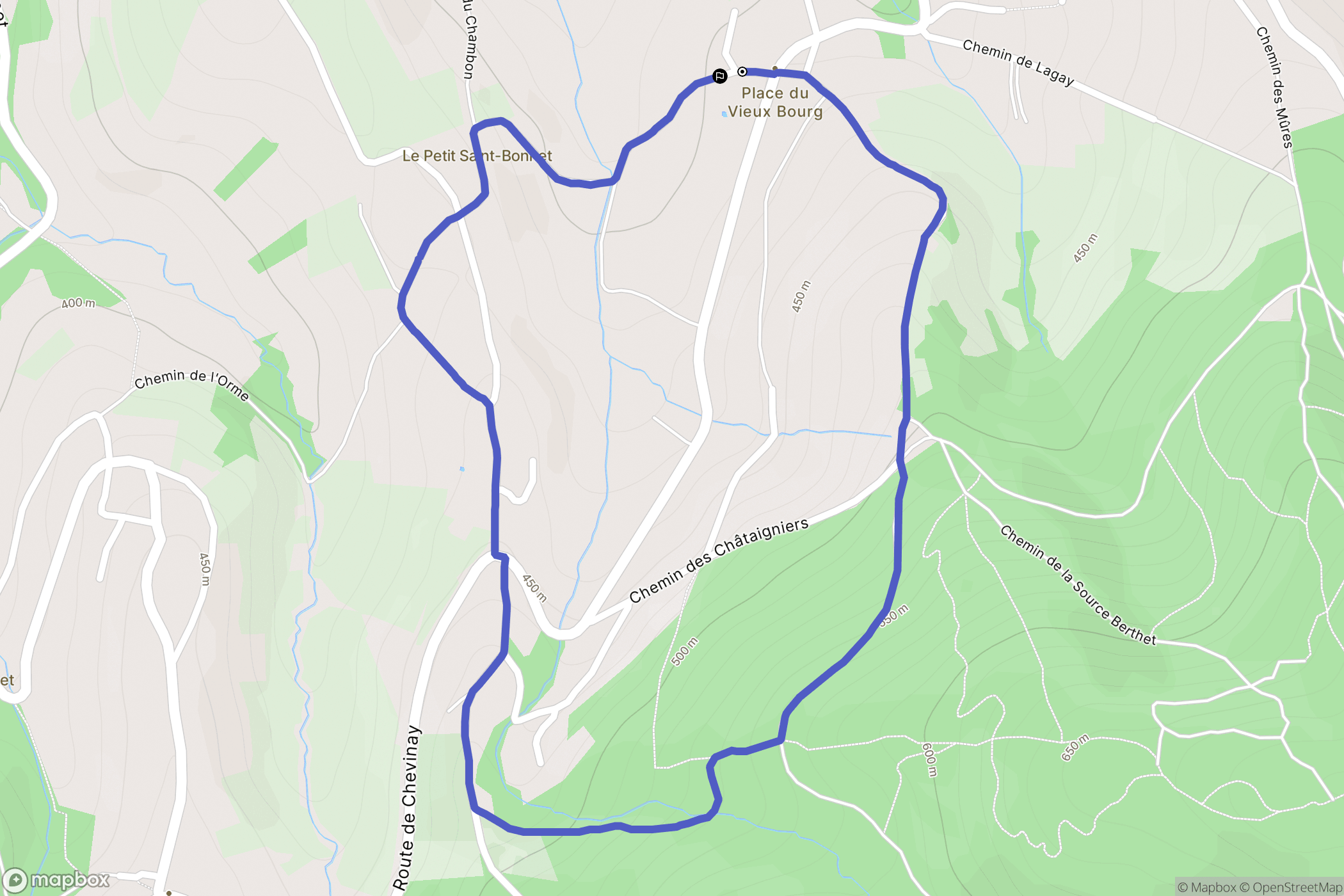 Saint-Pierre-la-Palud : carte du parcours de randonnée - France